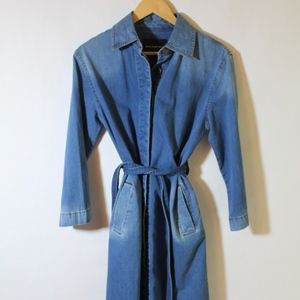who what wear denim trench coat